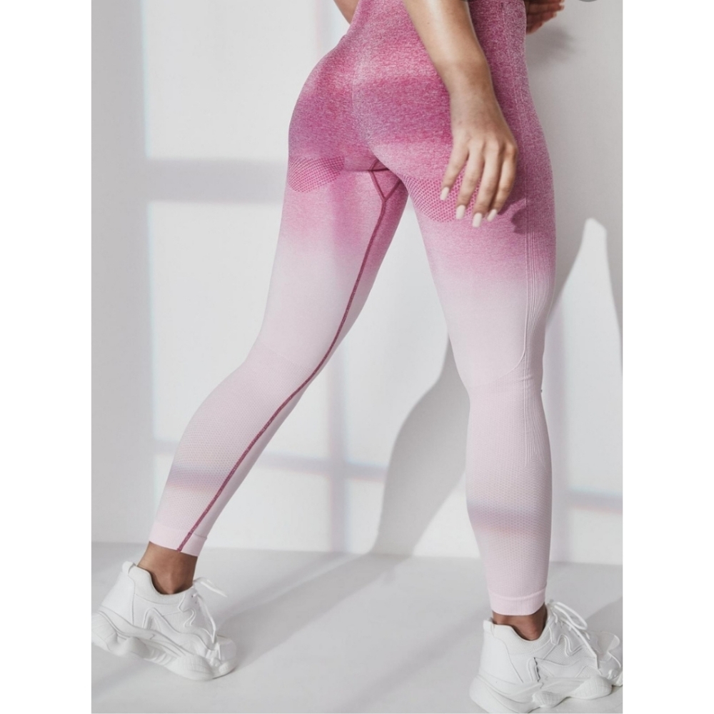 GYMSHARK Pink Ombre Seamless Leggings